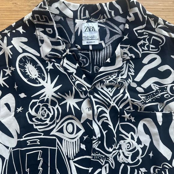 Zara Black Graphic Men's Shirt - Picture 2 of 4